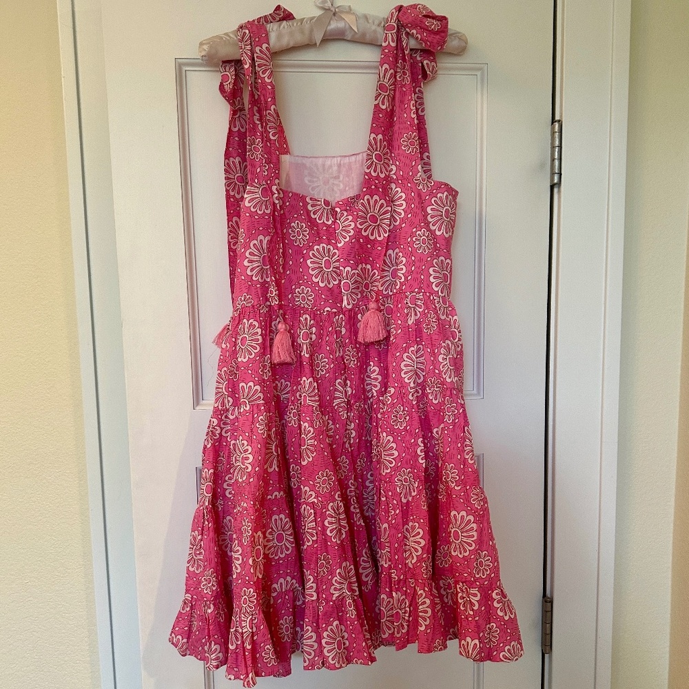 🌸Mille Kiara Pink Daisy Tiered Floral Mini Dress - XS- Extra Small - NWT🌸 - Picture 2 of 8